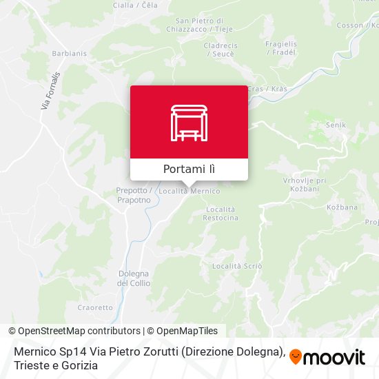 Mappa Mernico Sp14 Via Pietro Zorutti (Direzione Dolegna)