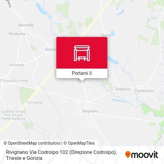 Mappa Rivignano Via Codroipo 102 (Direzione Codroipo)