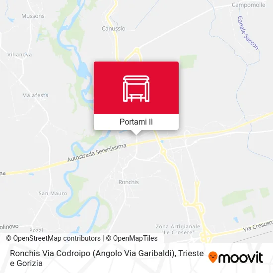 Mappa Ronchis Via Codroipo (Angolo Via Garibaldi)