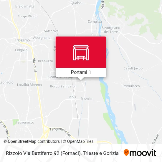 Mappa Rizzolo Via Battiferro 92 (Fornaci)