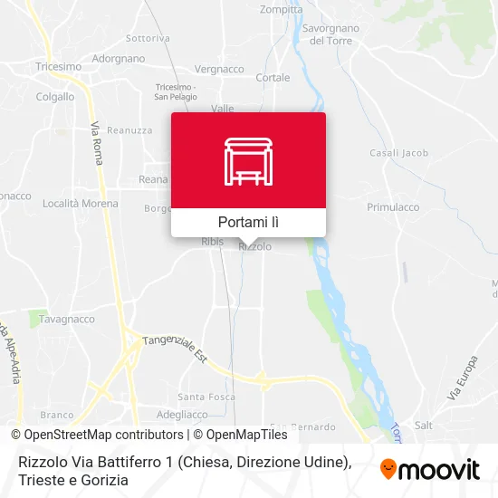 Mappa Rizzolo Via Battiferro 1 (Chiesa, Direzione Udine)