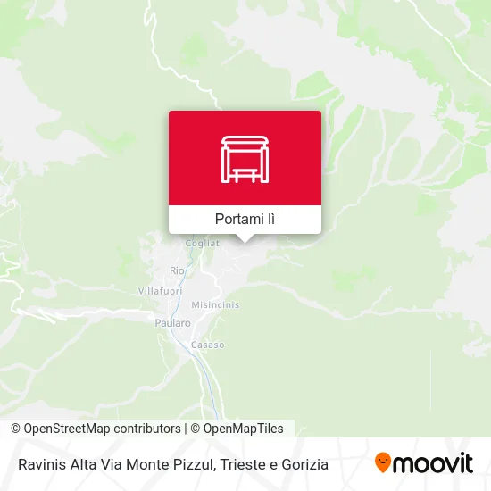 Mappa Ravinis Alta Via Monte Pizzul