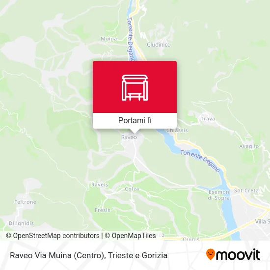 Mappa Raveo Via Muina (Centro)
