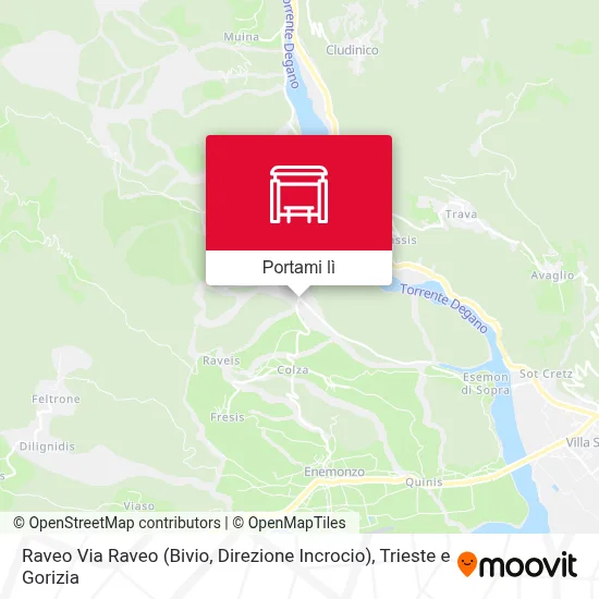 Mappa Raveo Via Raveo (Bivio, Direzione Incrocio)