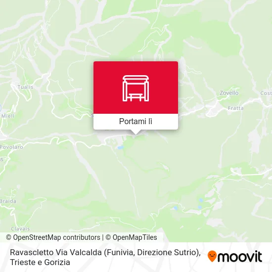 Mappa Ravascletto Via Valcalda (Funivia, Direzione Sutrio)