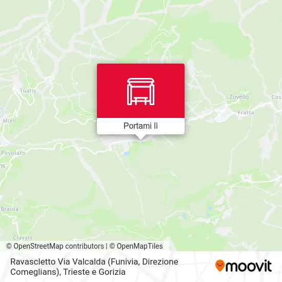 Mappa Ravascletto Via Valcalda (Funivia, Direzione Comeglians)