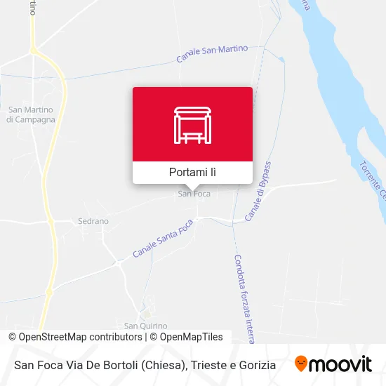 Mappa San Foca Via De Bortoli (Chiesa)