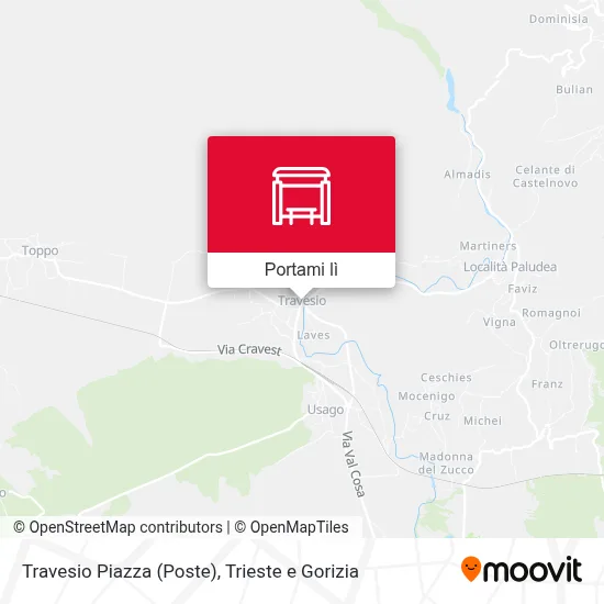 Mappa Travesio Piazza (Poste)