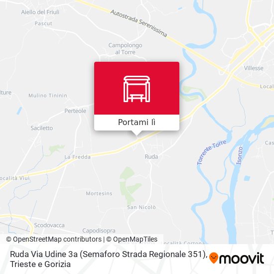 Mappa Ruda Via Udine 3a (Semaforo Strada Regionale 351)