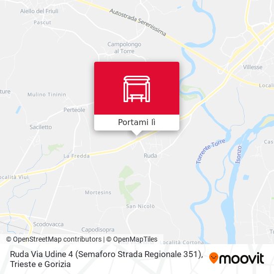 Mappa Ruda Via Udine 4 (Semaforo Strada Regionale 351)