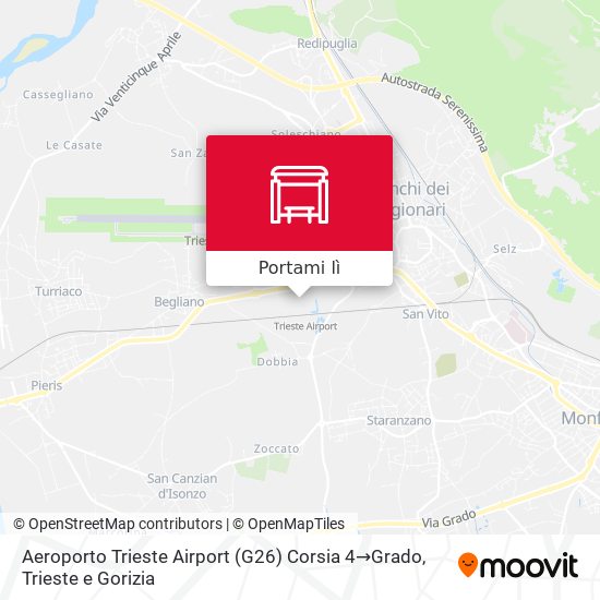 Mappa Aeroporto Trieste Airport (G26) Corsia 4→Grado