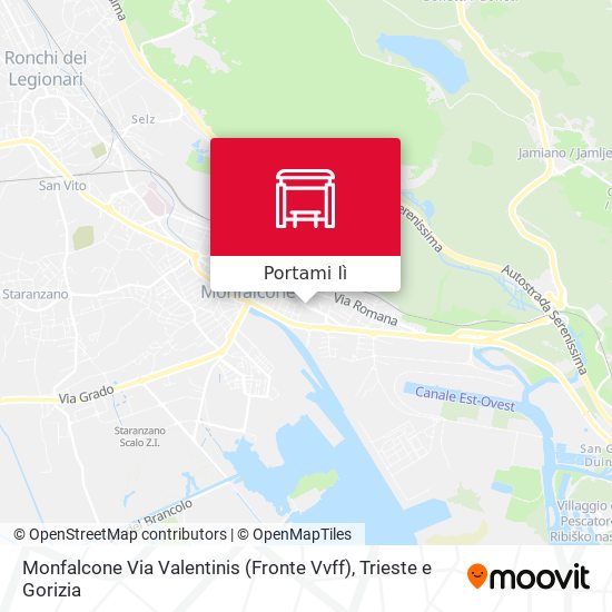 Mappa Monfalcone Via Valentinis (Fronte Vvff)
