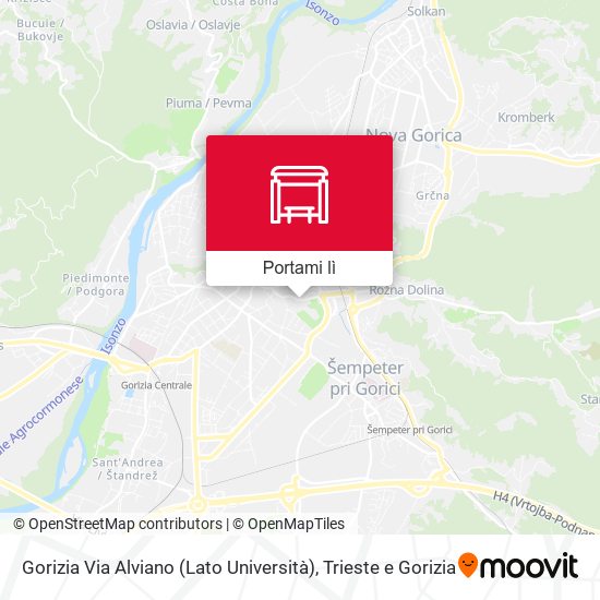 Mappa Gorizia Via Alviano (Lato Università)