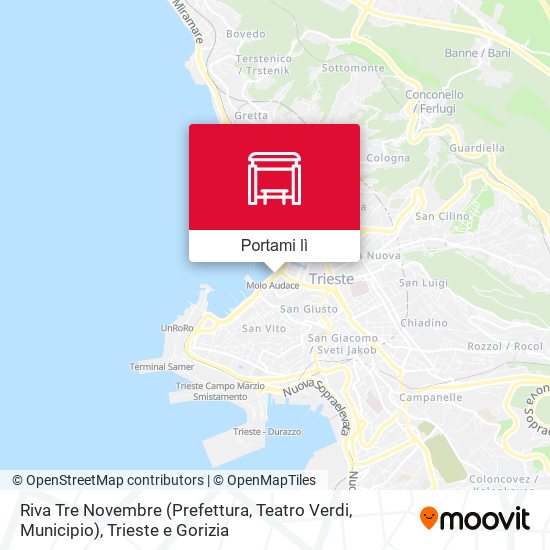 Mappa Riva Tre Novembre (Prefettura, Teatro Verdi, Municipio)