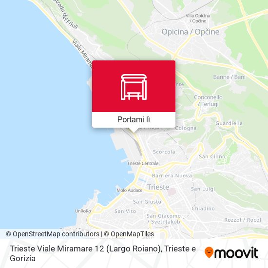 Mappa Trieste Viale Miramare 12 (Largo Roiano)