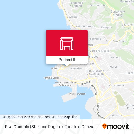 Mappa Riva Grumula (Stazione Rogers)