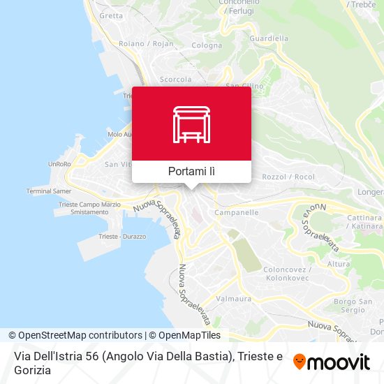 Mappa Via Dell'Istria 56 (Angolo Via Della Bastia)