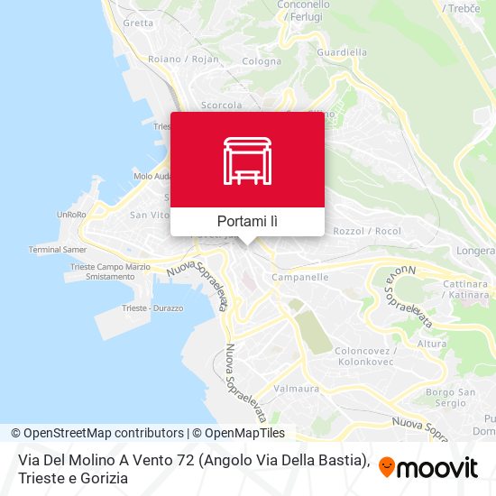 Mappa Via Del Molino A Vento 72 (Angolo Via Della Bastia)