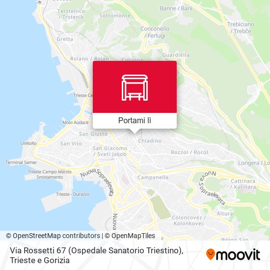Mappa Via Rossetti 67 (Ospedale Sanatorio Triestino)