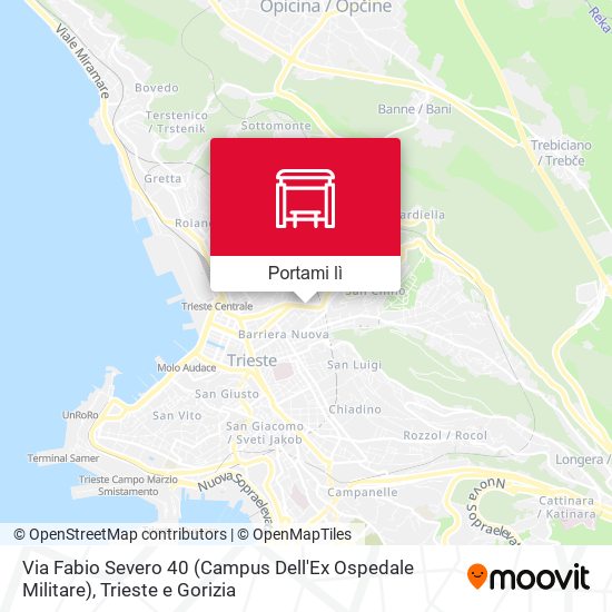 Mappa Via Fabio Severo 40 (Campus Dell'Ex Ospedale Militare)