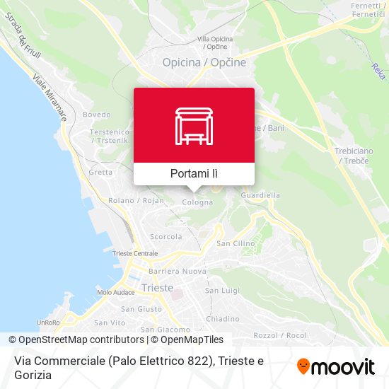 Mappa Via Commerciale (Palo Elettrico 822)