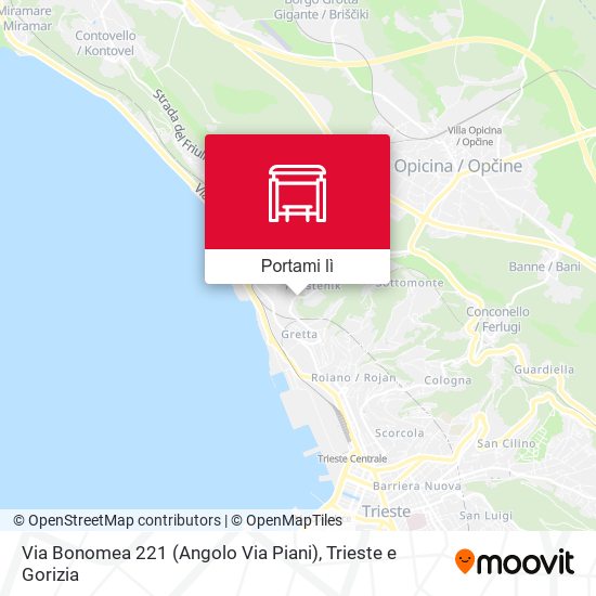 Mappa Via Bonomea 221 (Angolo Via Piani)