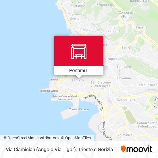 Mappa Via Ciamician (Angolo Via Tigor)
