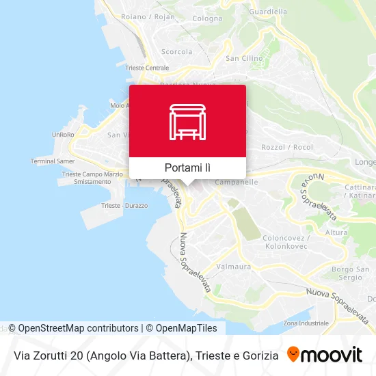 Mappa Via Zorutti 20 (Angolo Via Battera)