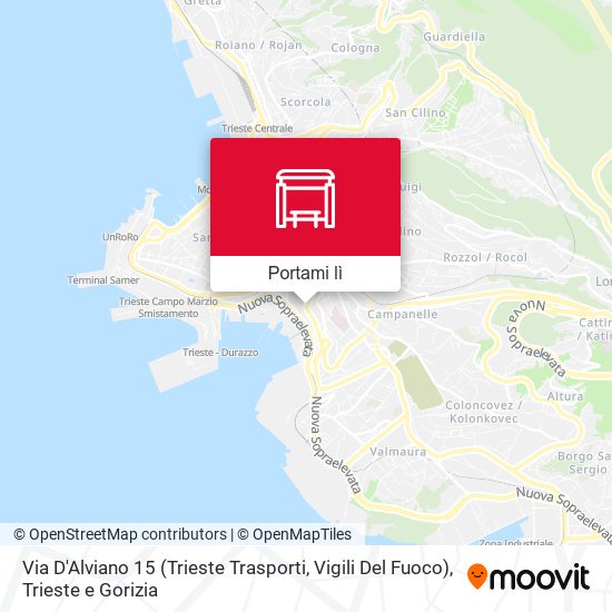 Mappa Via D'Alviano 15 (Trieste Trasporti, Vigili Del Fuoco)