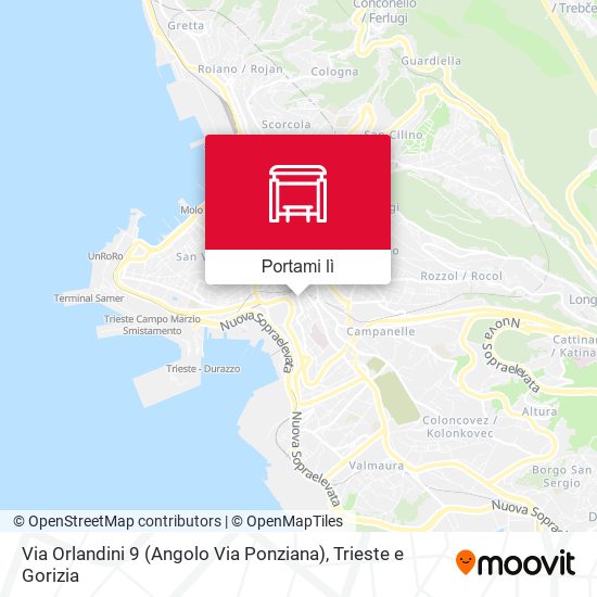 Mappa Via Orlandini 9 (Angolo Via Ponziana)
