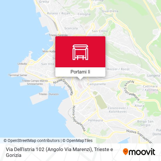 Mappa Via Dell'Istria 102 (Angolo Via Marenzi)