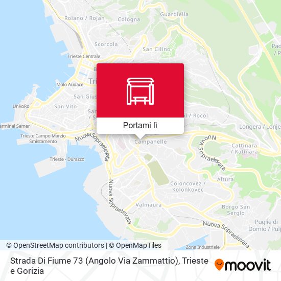Mappa Strada Di Fiume 73 (Angolo Via Zammattio)