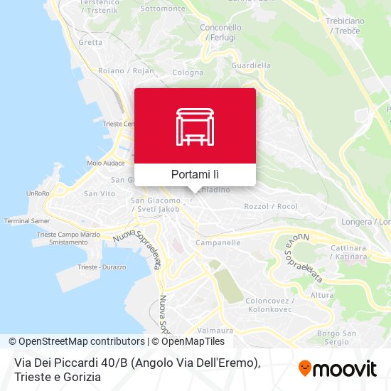 Mappa Via Dei Piccardi 40 / B (Angolo Via Dell'Eremo)