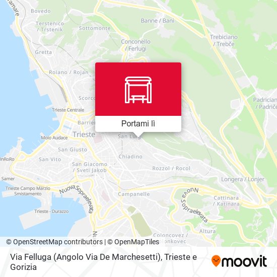 Mappa Via Felluga (Angolo Via De Marchesetti)