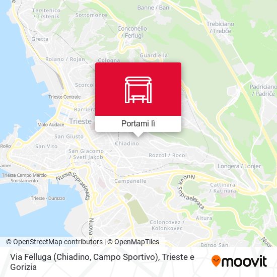 Mappa Via Felluga (Chiadino, Campo Sportivo)