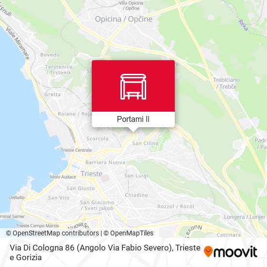 Mappa Via Di Cologna 86 (Angolo Via Fabio Severo)