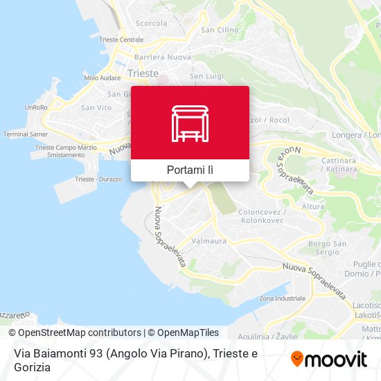 Mappa Via Baiamonti 93 (Angolo Via Pirano)