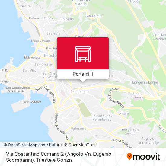 Mappa Via Costantino Cumano 2 (Angolo Via Eugenio Scomparini)