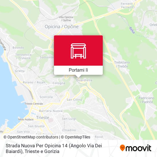 Mappa Strada Nuova Per Opicina 14 (Angolo Via Dei Baiardi)
