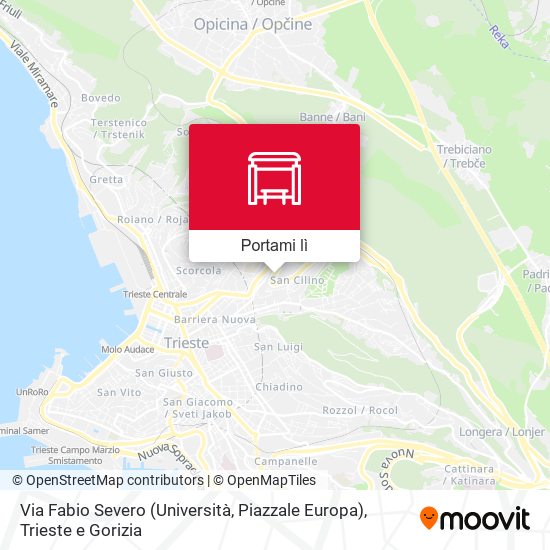Mappa Via Fabio Severo (Università, Piazzale Europa)