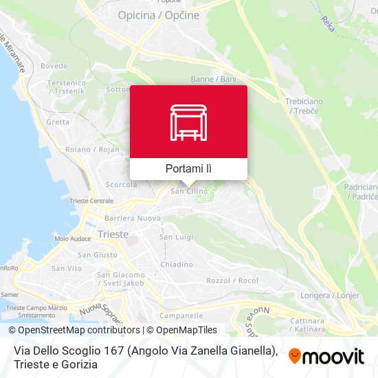 Mappa Via Dello Scoglio 167 (Angolo Via Zanella Gianella)