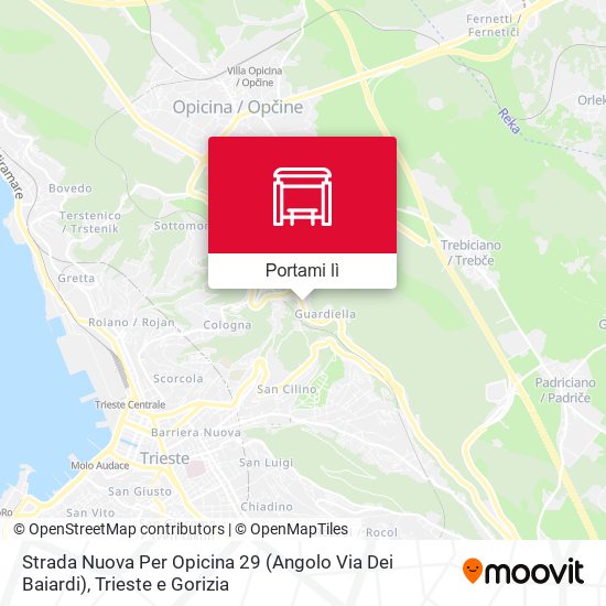 Mappa Strada Nuova Per Opicina 29 (Angolo Via Dei Baiardi)