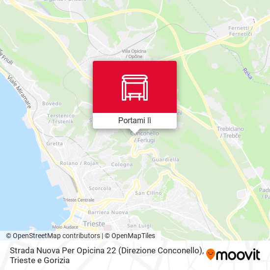 Mappa Strada Nuova Per Opicina 22 (Direzione Conconello)