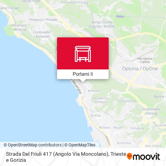 Mappa Strada Del Friuli 417 (Angolo Via Moncolano)