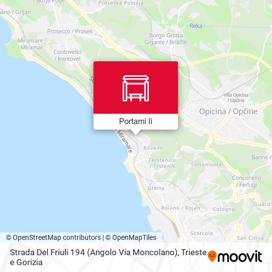 Mappa Strada Del Friuli 194 (Angolo Via Moncolano)