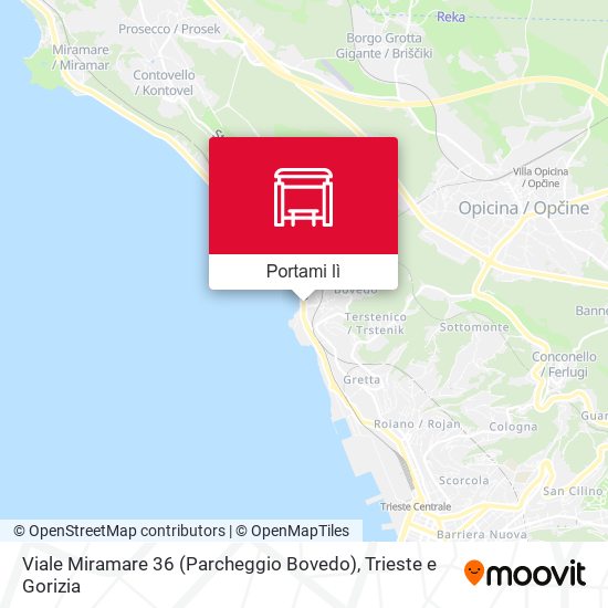 Mappa Viale Miramare 36 (Parcheggio Bovedo)