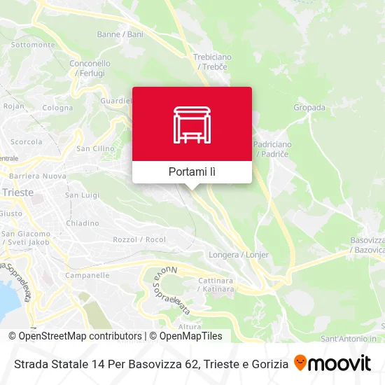 Mappa Strada Statale 14 Per Basovizza 62