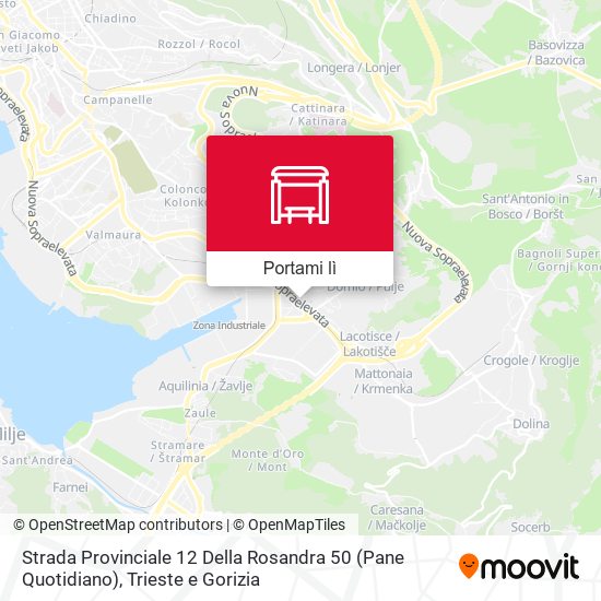 Mappa Strada Provinciale 12 Della Rosandra 50 (Pane Quotidiano)