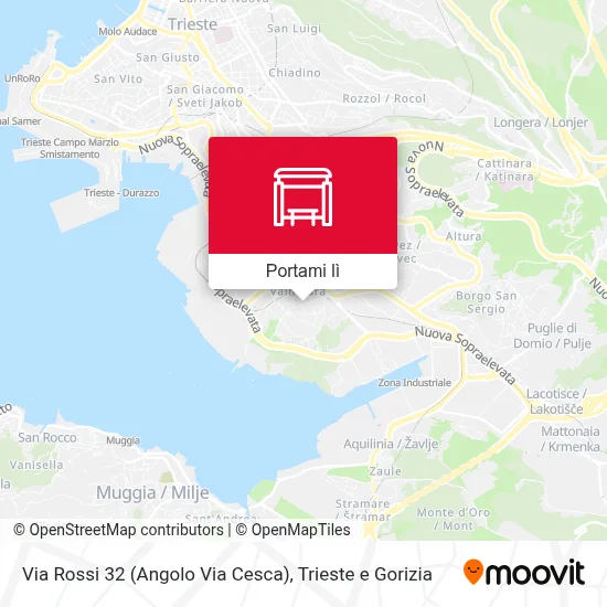 Mappa Via Rossi 32 (Angolo Via Cesca)