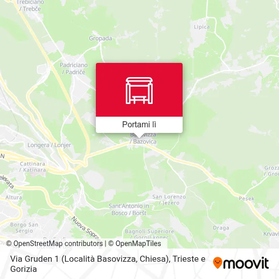 Mappa Via Gruden 1 (Località Basovizza, Chiesa)